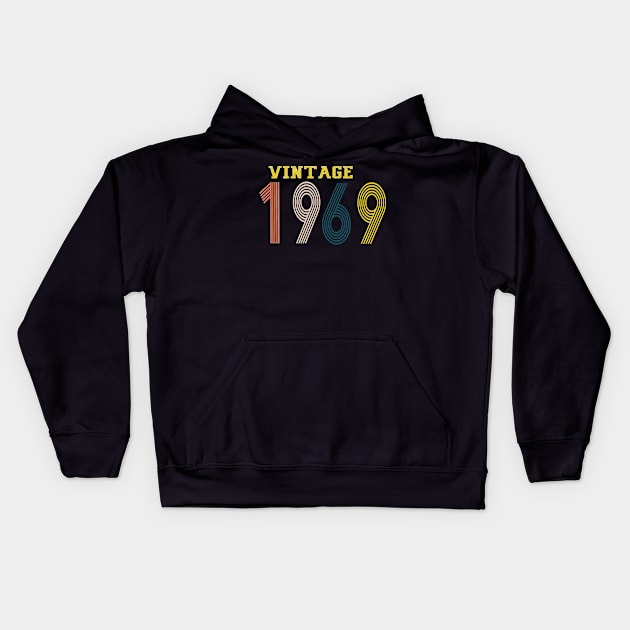 1969 vintage retro year Kids Hoodie by Yoda